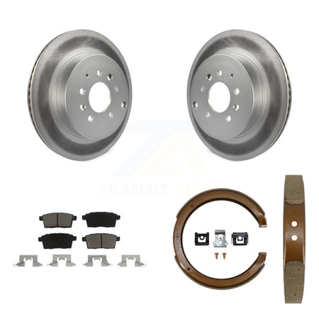 Rear Disc Coated Rotors Ceramic Pads And Parking Brake Shoes Kit For 2007-2012 Mazda CX-9 KGC-103221