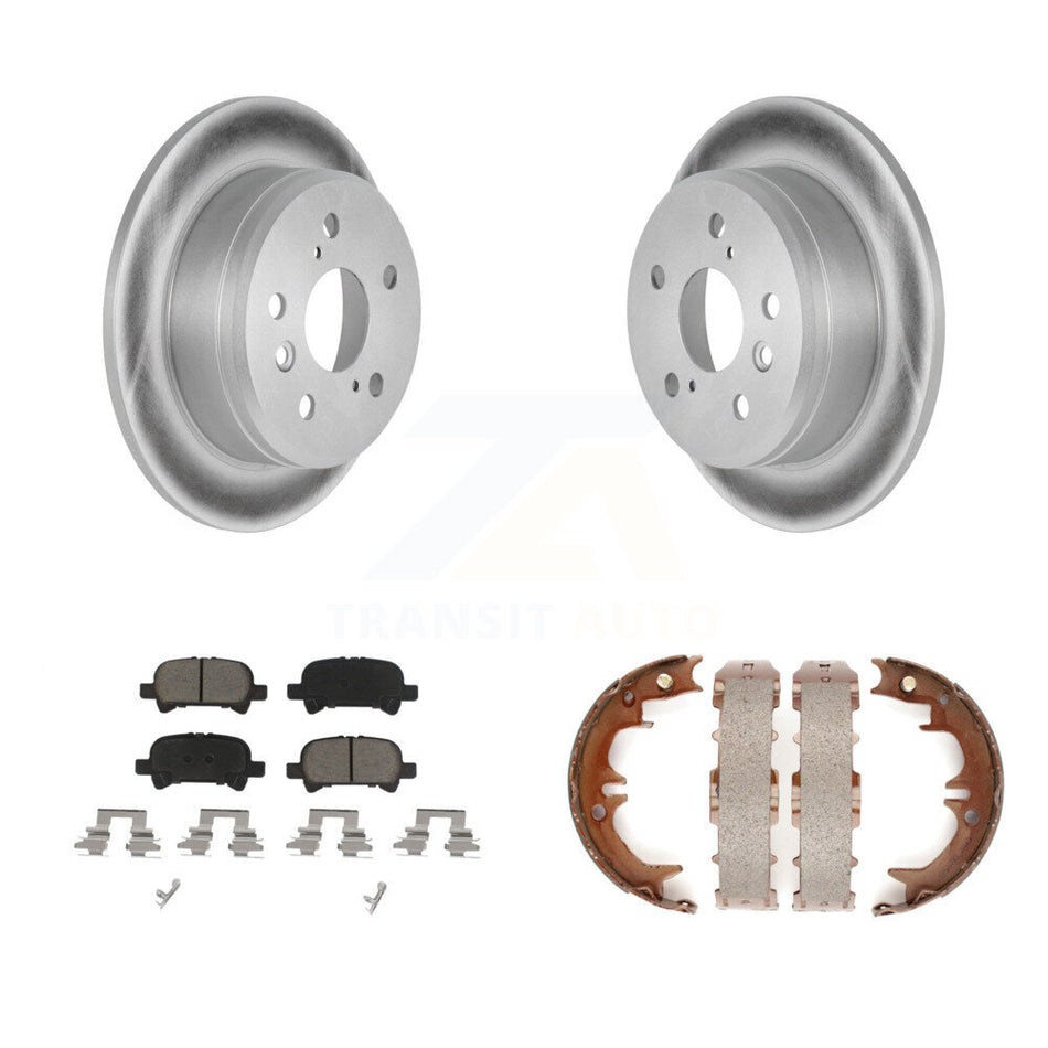 Rear Disc Coated Rotors Ceramic Pads And Parking Brake Shoes Kit For Toyota Camry Solara KGC-103245