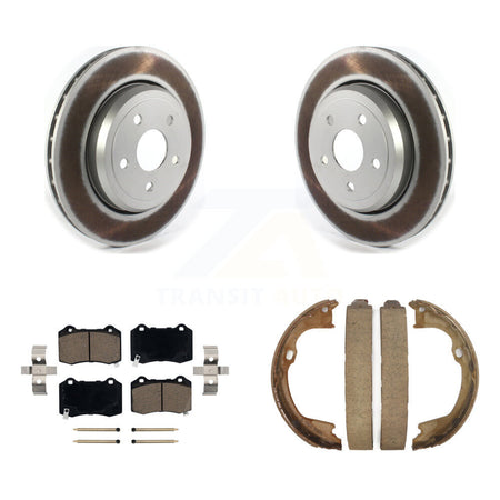 Rear Disc Coated Rotors Ceramic Pads And Parking Shoes Kit For Jeep Grand Cherokee Dodge KGC-103248