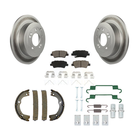 Rear Disc Coated Rotors Ceramic Pads Parking Shoes & Hardware Kit For Hyundai Tucson Kia KGC-103266