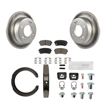 Rear Disc Coated Rotors Ceramic Pads Parking Shoes And Hardware Kit For Kia Sportage FWD KGC-103271