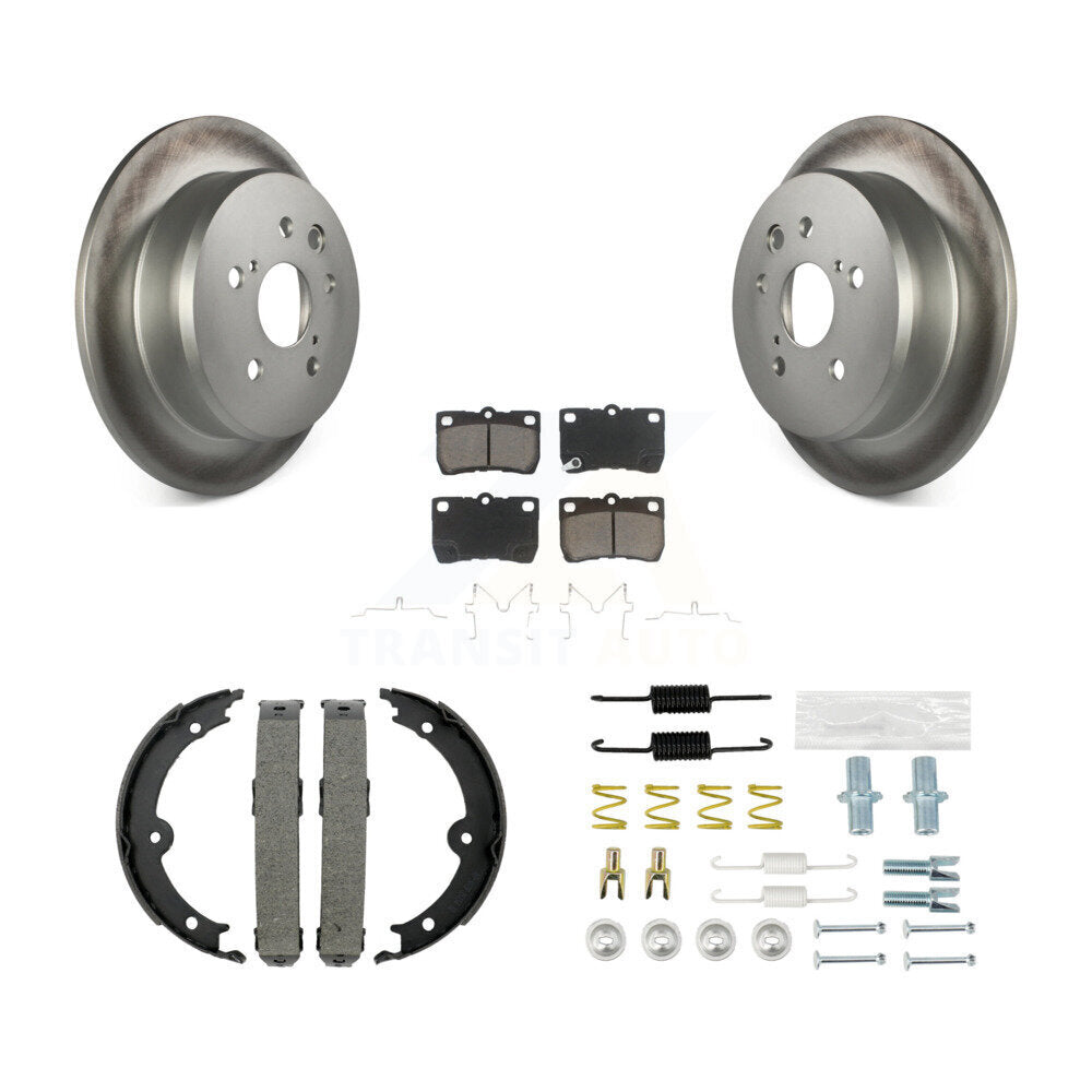 Rear Disc Coated Rotors Ceramic Pads Parking Brake Shoes And Hardware Kit For Lexus IS250 KGC-103273