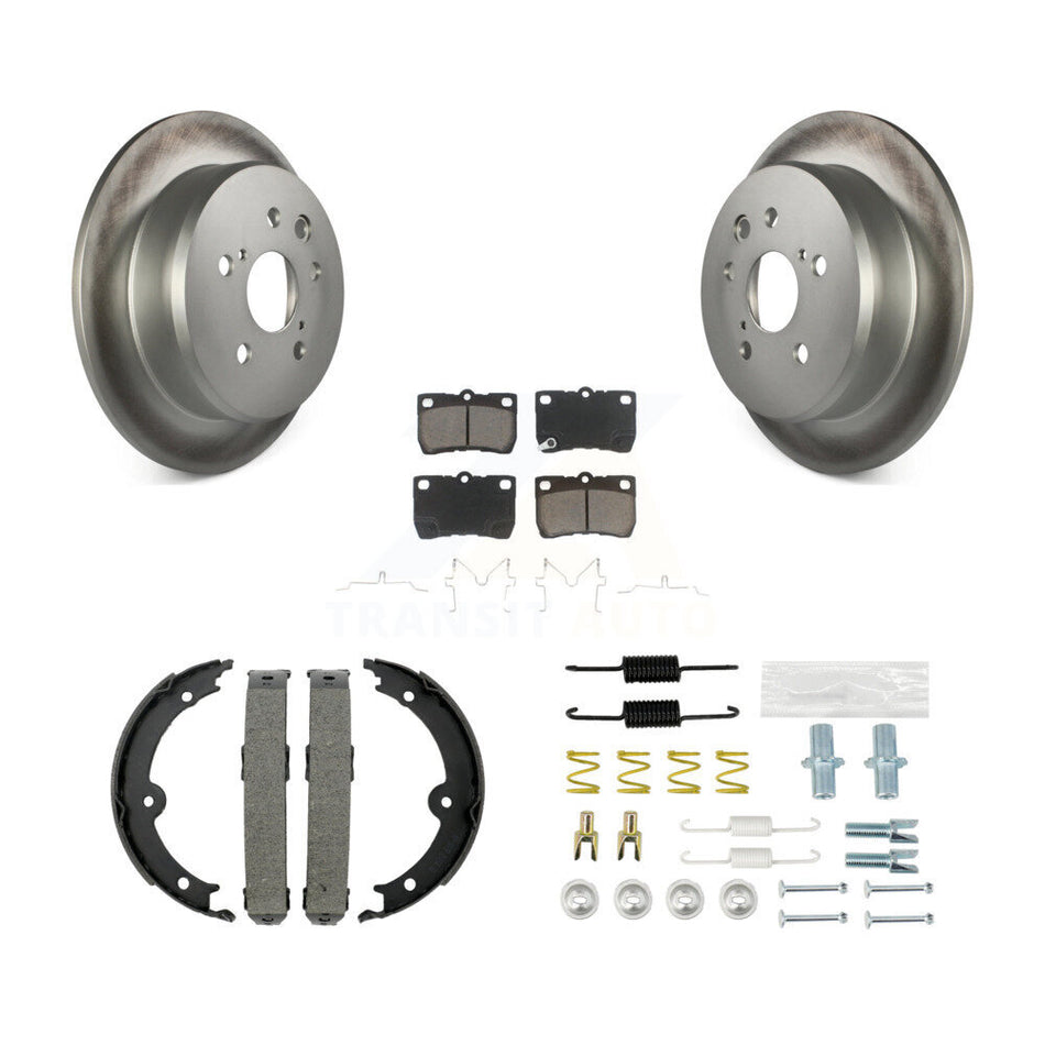 Rear Disc Coated Rotors Ceramic Pads Parking Brake Shoes And Hardware Kit For Lexus IS250 KGC-103273
