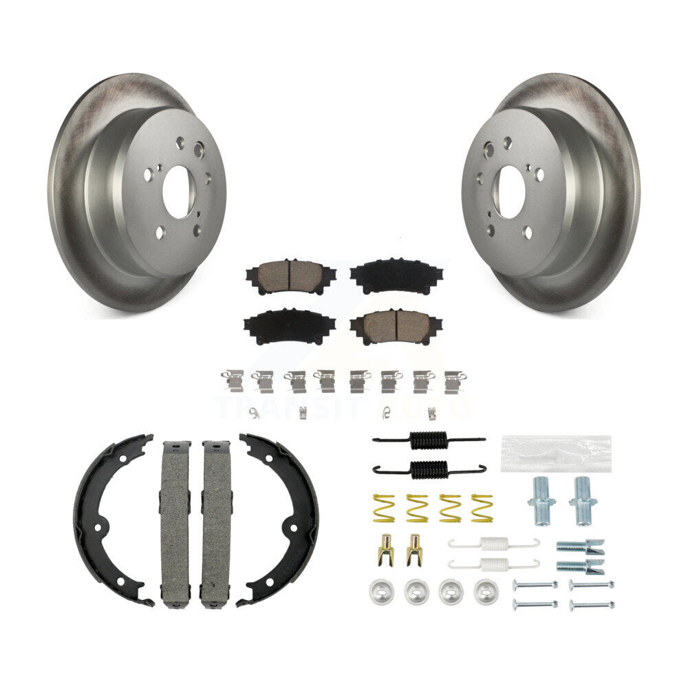 Rear Disc Coated Rotors Ceramic Pads Parking Brake Shoes And Hardware Kit For Lexus IS250 KGC-103275