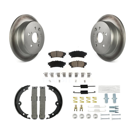 Rear Disc Coated Rotors Ceramic Pads Parking Brake Shoes And Hardware Kit For Lexus IS250 KGC-103275
