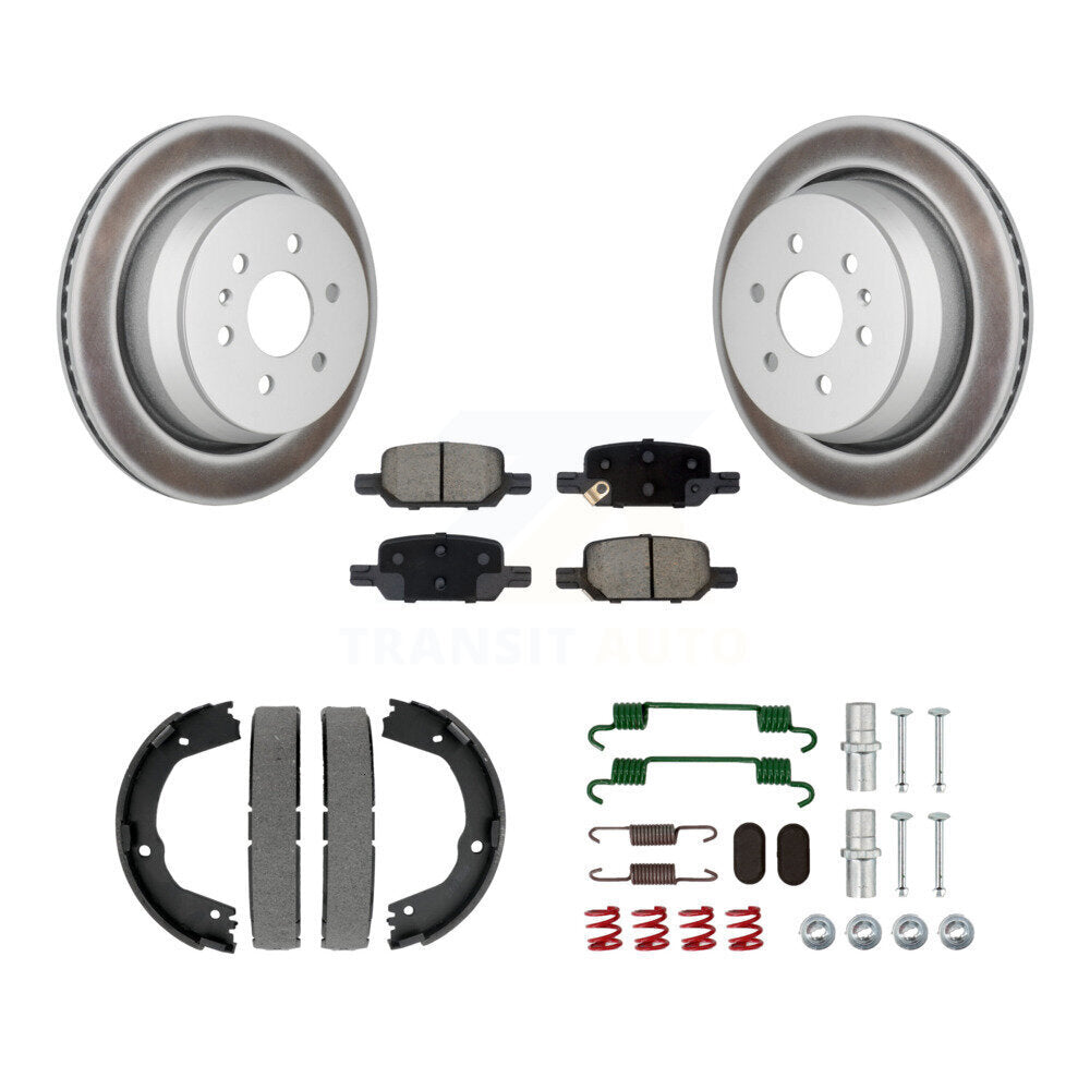 Rear Disc Coated Rotors Ceramic Pads Parking Shoes & Hardware Kit For Chevrolet Colorado KGC-103280