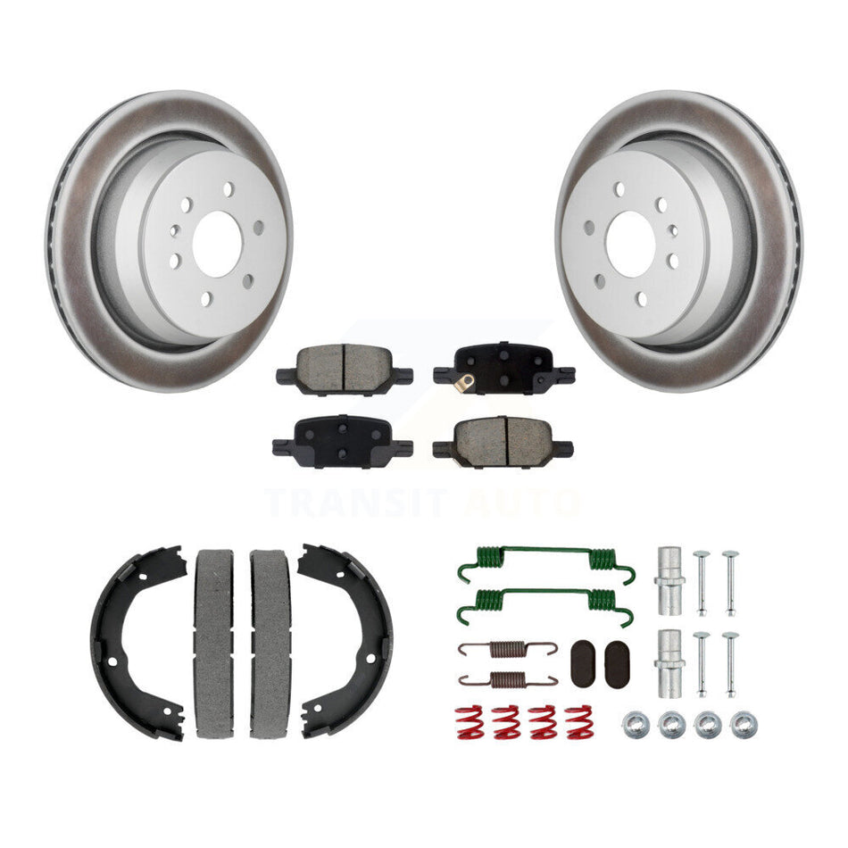 Rear Disc Coated Rotors Ceramic Pads Parking Shoes & Hardware Kit For Chevrolet Colorado KGC-103280