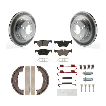 Rear Disc Coated Rotors Ceramic Pads Parking Shoes Hardware Kit For BMW 230i xDrive 228i KGC-103304