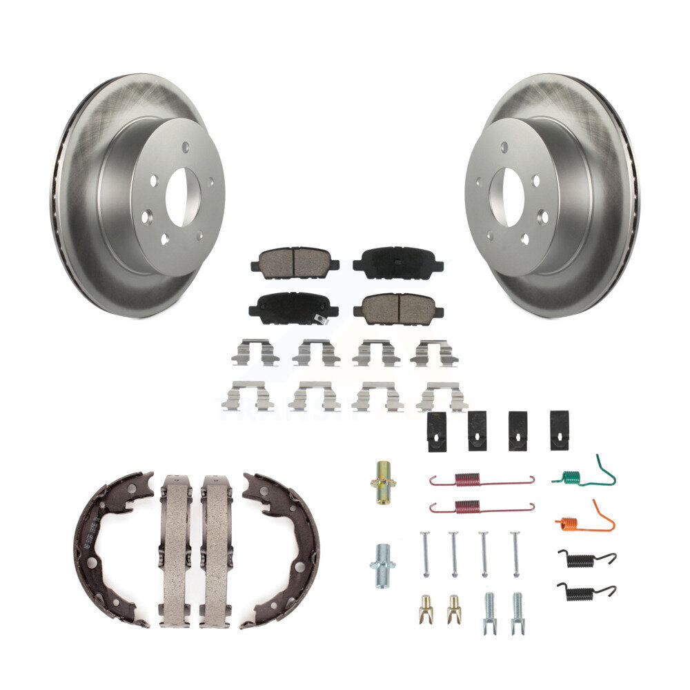 Rear Disc Coated Rotors Ceramic Pads Parking Shoes And Hardware Kit For Nissan Rogue LEAF KGC-103351