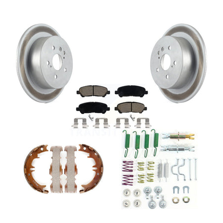 Rear Disc Coated Rotors Ceramic Pads Parking Shoes And Hardware Kit For Toyota Highlander KGC-103364