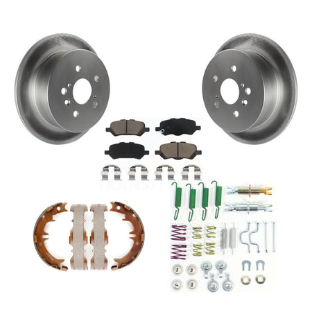 Rear Disc Coated Rotors Ceramic Pads Parking Shoes & Hardware Kit For 09-16 Toyota Venza KGC-103365