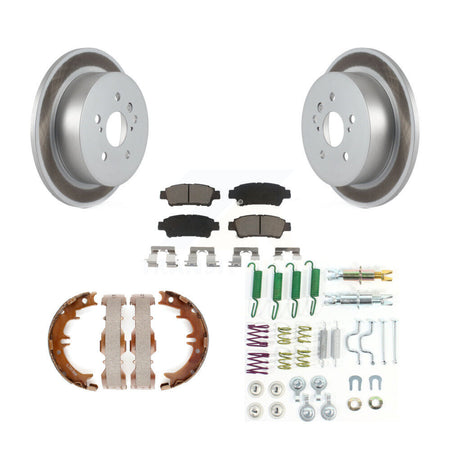 Rear Disc Coated Rotors Ceramic Pads Parking Shoes & Hardware Kit For 04-10 Toyota Sienna KGC-103366
