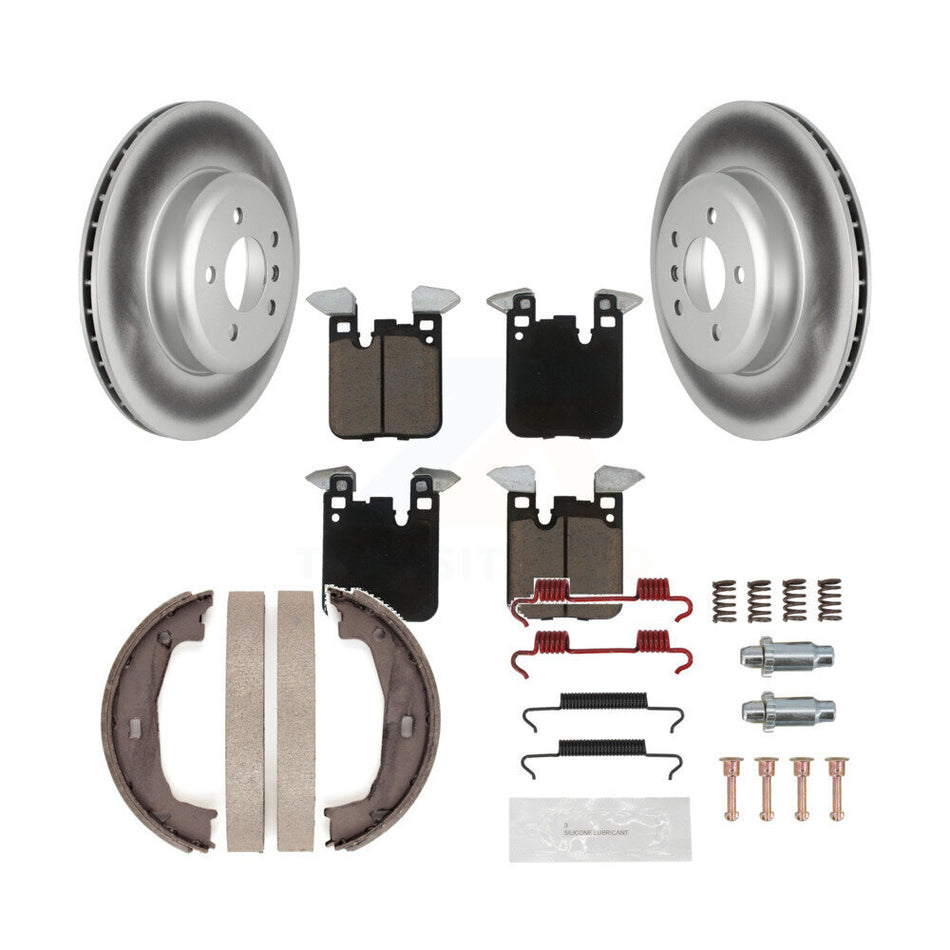 Rear Disc Coated Rotors Ceramic Pads Parking Shoes Hardware Kit For BMW 428i xDrive 328i KGC-103372