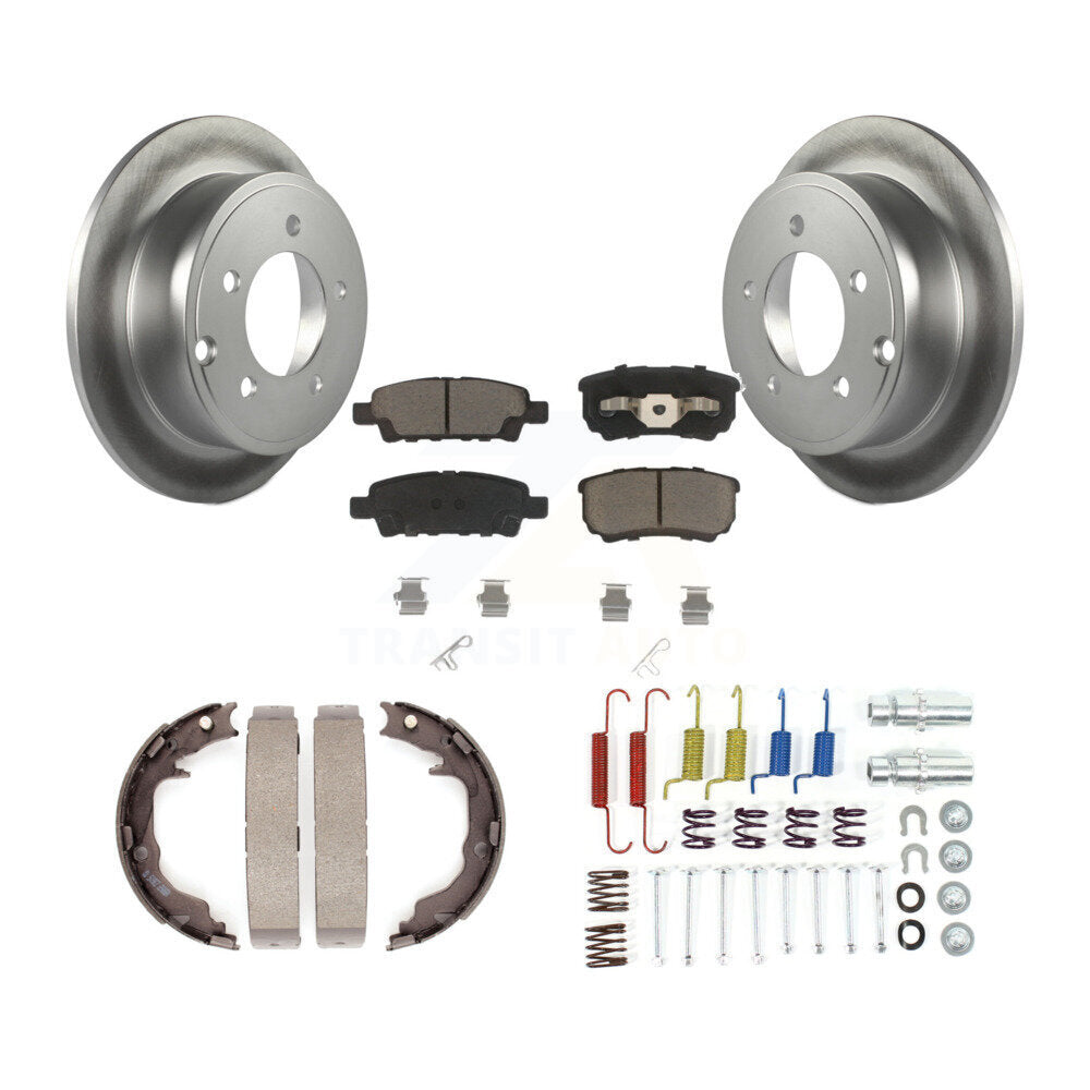 Rear Disc Coated Rotors Ceramic Pads Parking Shoes And Hardware Kit For Mitsubishi Lancer KGC-103450