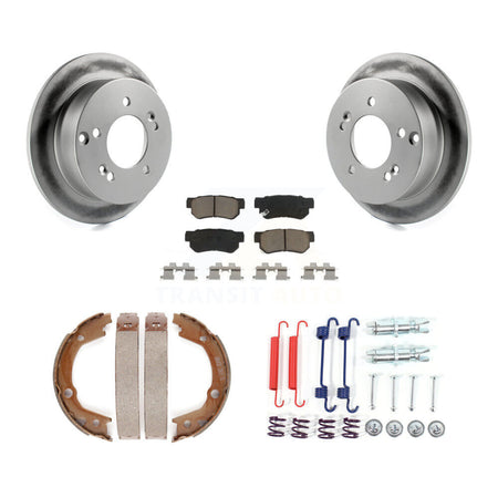 Rear Disc Coated Rotors Ceramic Pads Parking Shoes & Hardware Kit For Hyundai Tucson Kia KGC-103459
