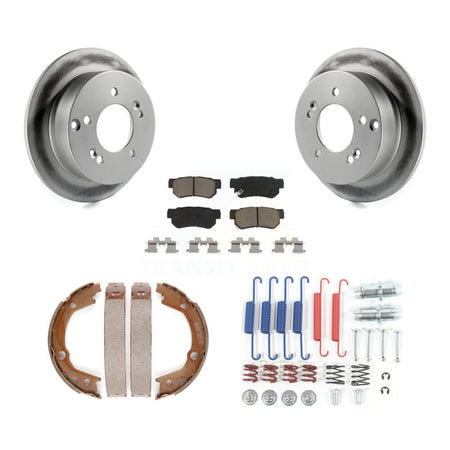 Rear Disc Coated Rotors Ceramic Pads Parking Shoes Hardware Kit For 2007-2010 Kia Optima KGC-103463