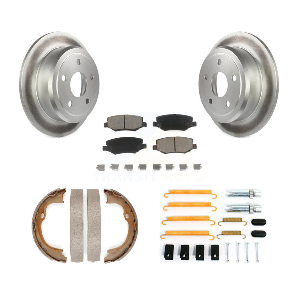 Rear Disc Coated Rotors Ceramic Pads Parking Shoes And Hardware Kit For Jeep Wrangler JK KGC-103467