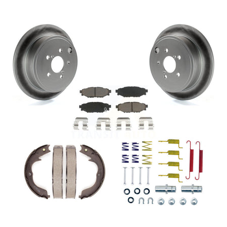 Rear Disc Coated Rotors Ceramic Pads Parking Shoes Hardware Kit For Subaru Outback Legacy KGC-103472