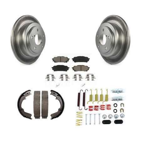 Rear Disc Coated Rotors Ceramic Pads Parking Shoes & Hardware Kit For Subaru Impreza Saab KGC-103476