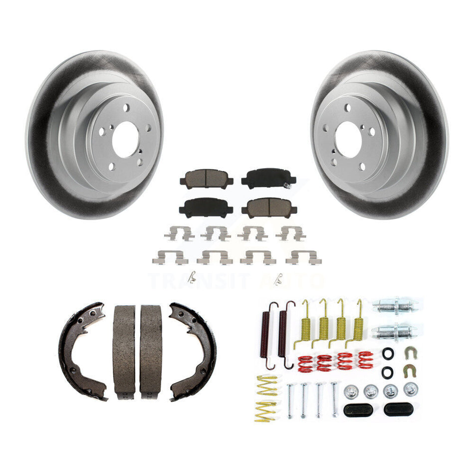 Rear Disc Coated Rotors Ceramic Pads Parking Shoes & Hardware Kit For 2000 Subaru Legacy KGC-103478