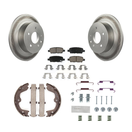 Rear Disc Coated Rotors Ceramic Pads Parking Shoes Hardware Kit For Nissan Altima Maxima KGC-103503