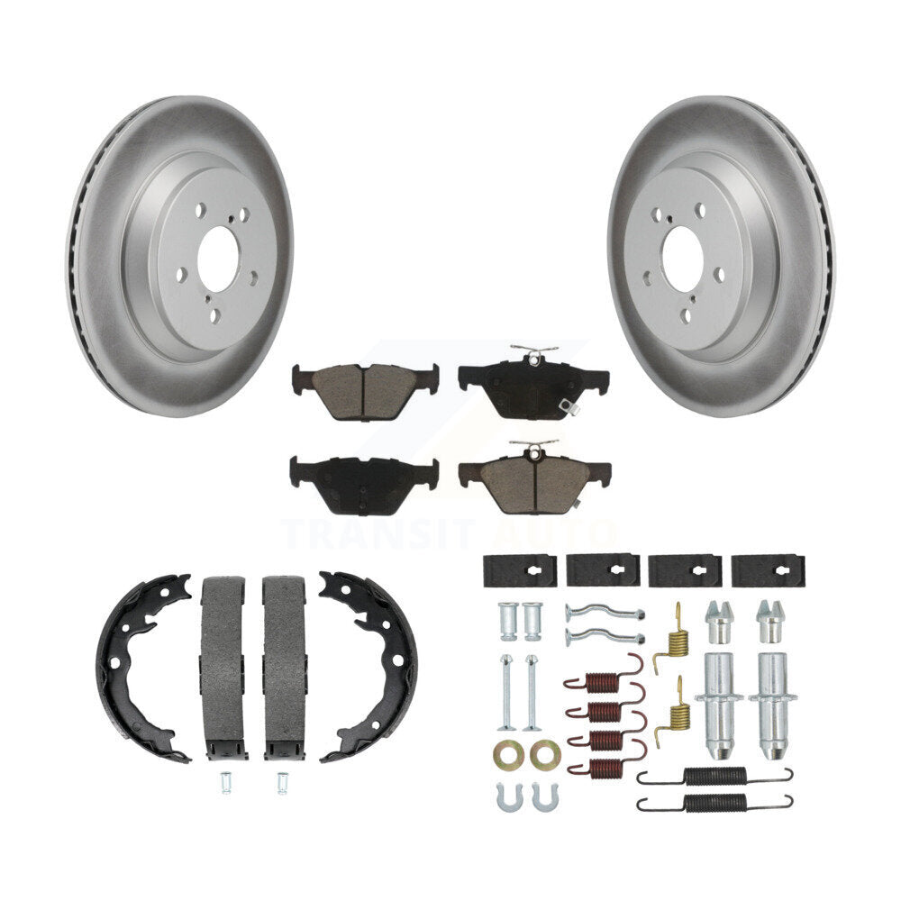 Rear Disc Coated Rotors Ceramic Pads Parking Shoes And Hardware Kit For Subaru Crosstrek KGC-103545