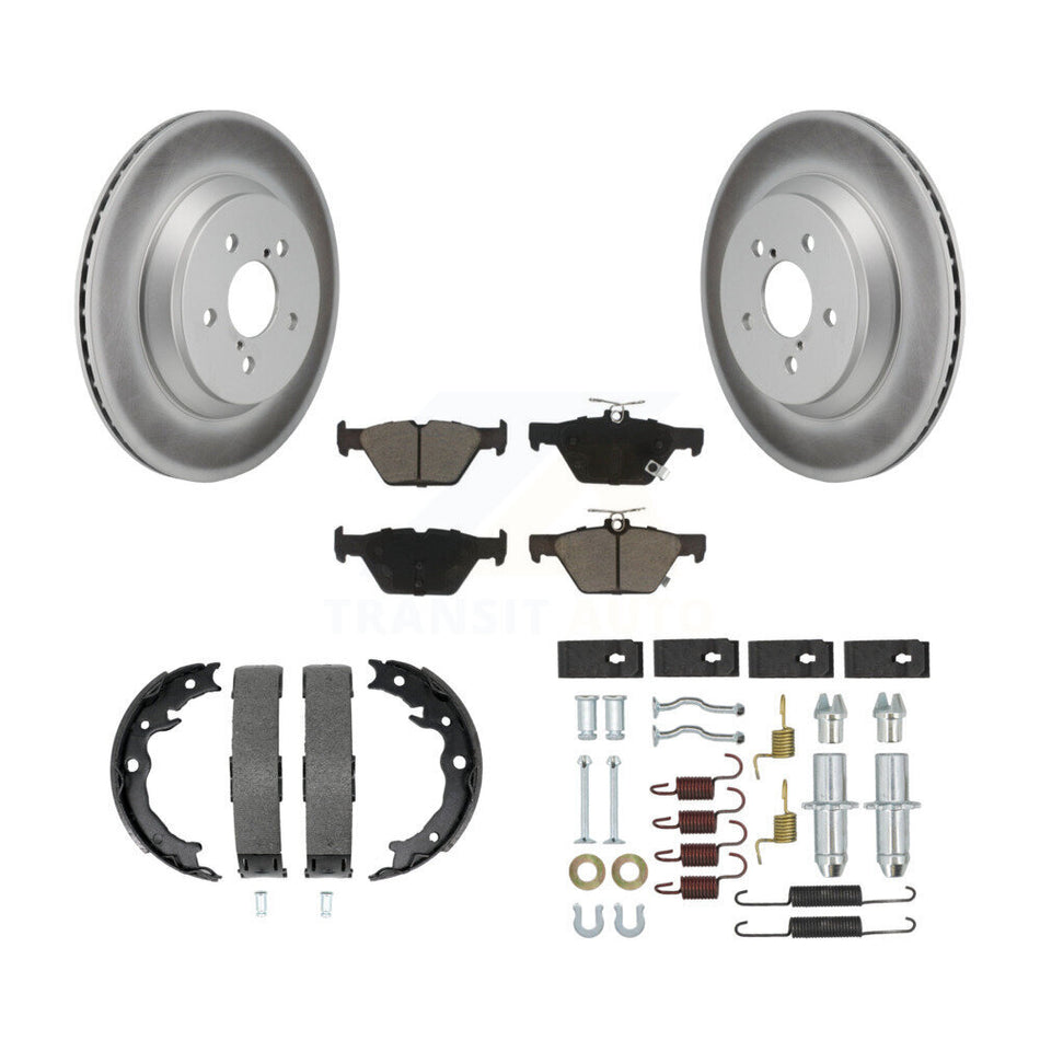Rear Disc Coated Rotors Ceramic Pads Parking Shoes And Hardware Kit For Subaru Crosstrek KGC-103545