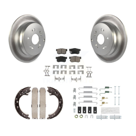 Rear Disc Coated Rotors Ceramic Pads Parking Brake Shoes And Hardware Kit For Acura RDX KGC-103557