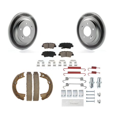Rear Disc Coated Rotors Ceramic Pads Parking Shoes & Hardware Kit For Kia Optima LX/EX/SX KGC-103559