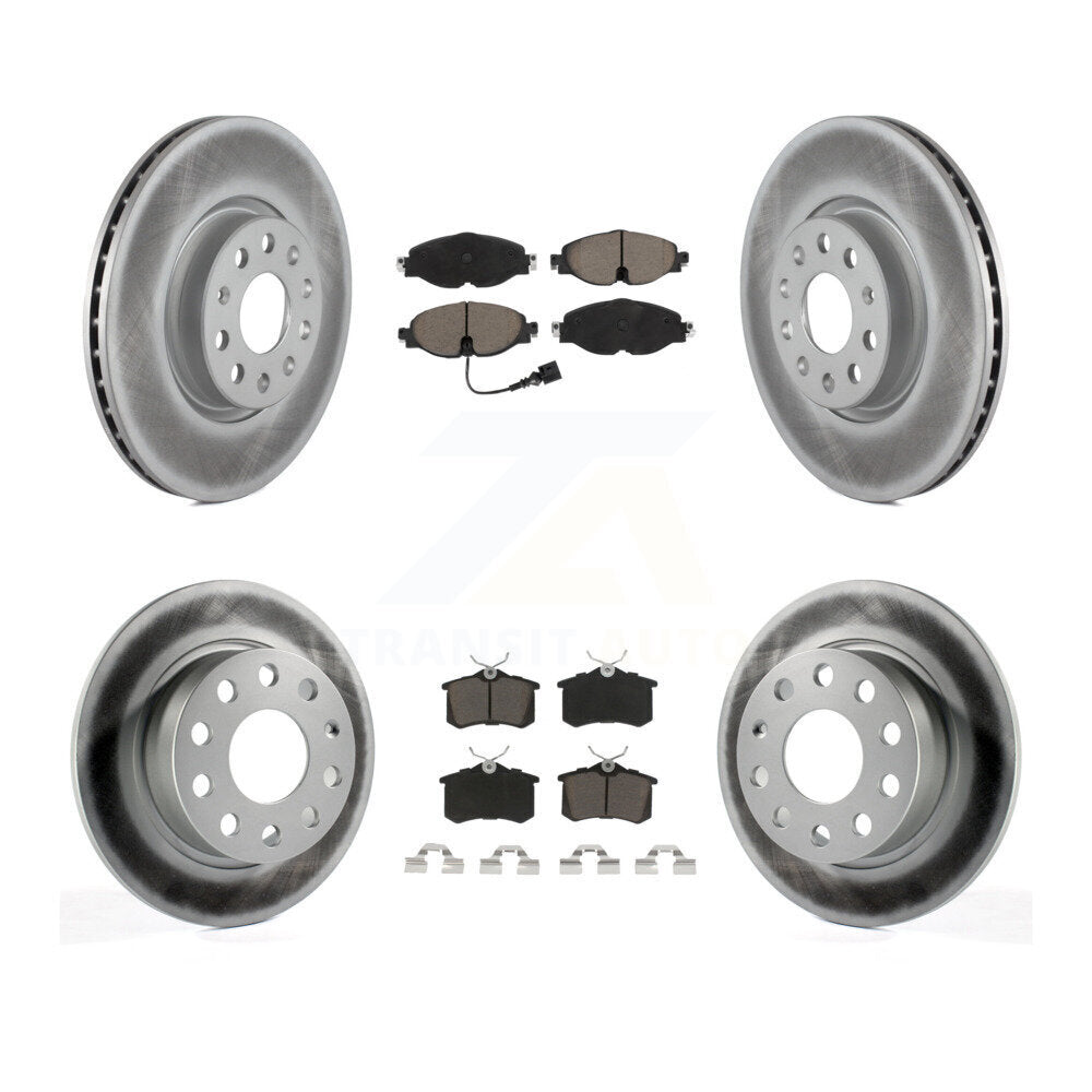 Front Rear Coated Disc Brake Rotors And Ceramic Pads Kit For Volkswagen Golf Alltrack KGC-103582