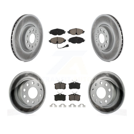 Front Rear Coated Disc Brake Rotors And Ceramic Pads Kit For Volkswagen Golf Alltrack KGC-103582