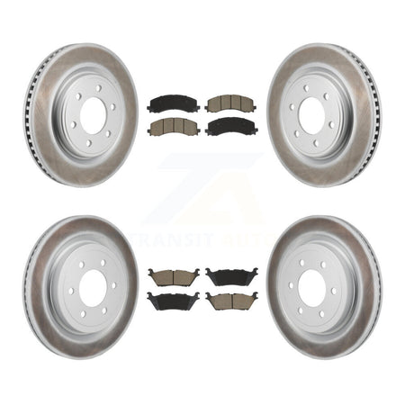 Front Rear Coat Brake Rotor Ceramic Pad Kit For Ford F-150 With 350mm Diameter KGC-103583