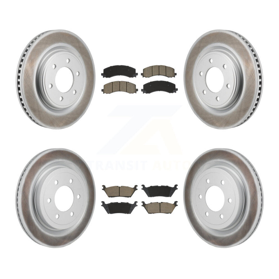 Front Rear Coat Brake Rotor Ceramic Pad Kit For Ford F-150 With 350mm Diameter KGC-103583