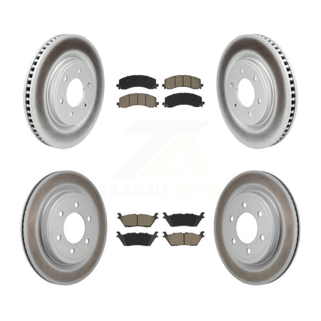 Front Rear Coated Disc Brake Rotors And Ceramic Pads Kit For Ford F-150 Lightning KGC-103584