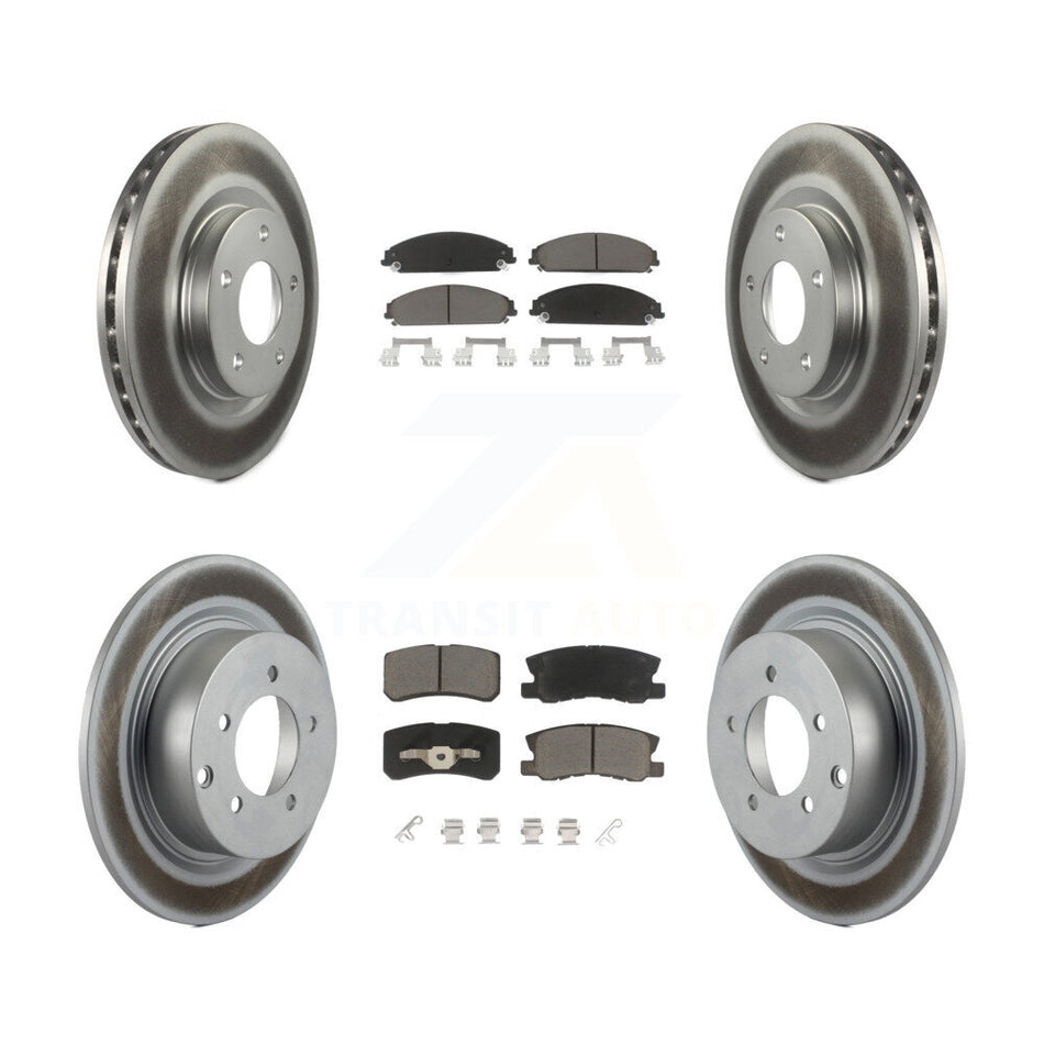 Front Rear Coated Disc Brake Rotors And Ceramic Pad Kit For 2008-2009 Dodge Caliber SRT-4 KGC-103585