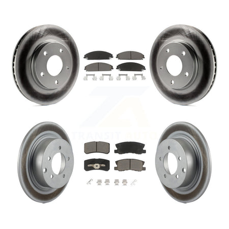 Front Rear Coated Disc Brake Rotors And Ceramic Pad Kit For 2008-2009 Dodge Caliber SRT-4 KGC-103586