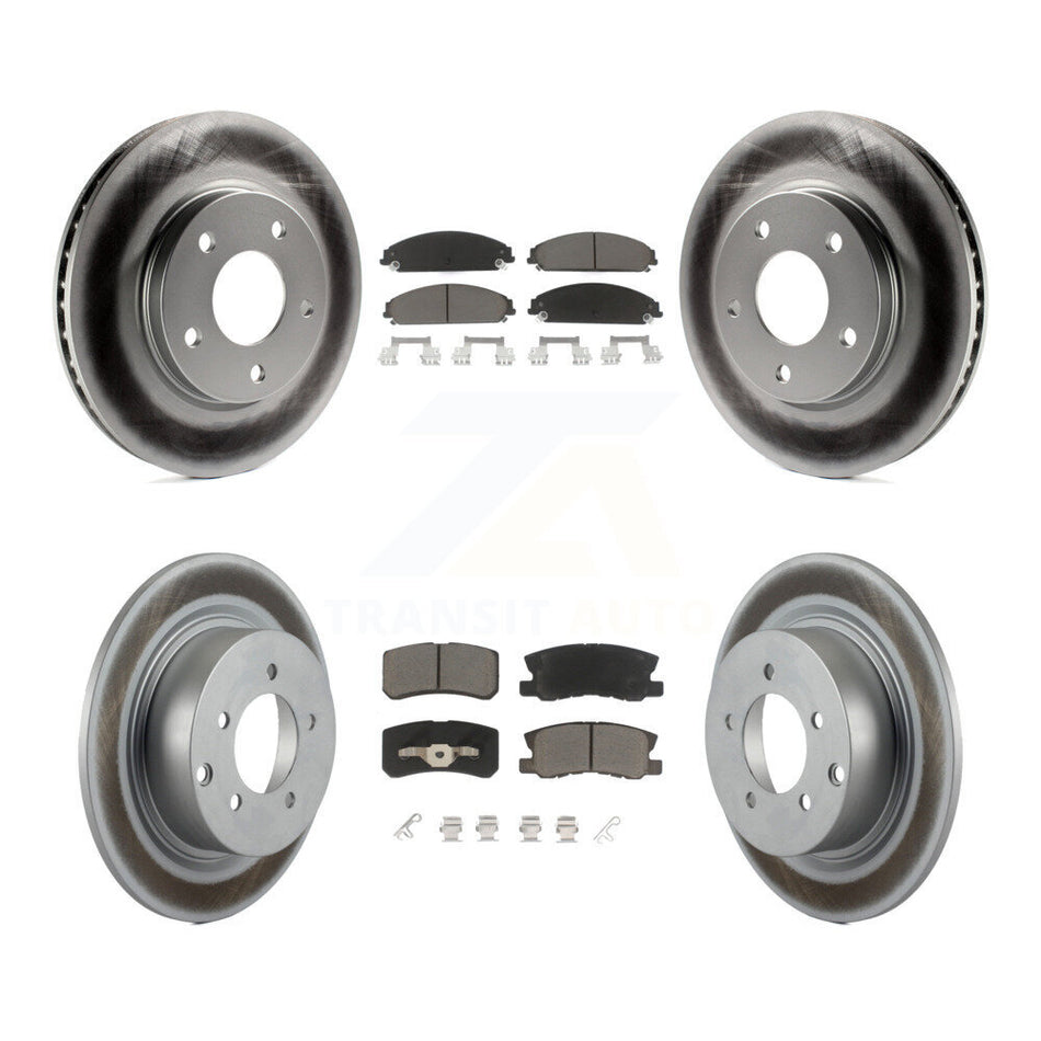 Front Rear Coated Disc Brake Rotors And Ceramic Pad Kit For 2008-2009 Dodge Caliber SRT-4 KGC-103586