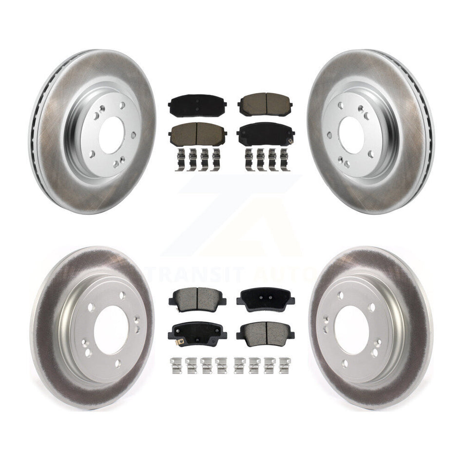 Front Rear Coat Brake Rotor Ceramic Pad Kit For Hyundai Elantra With Manual Parking KGC-103593