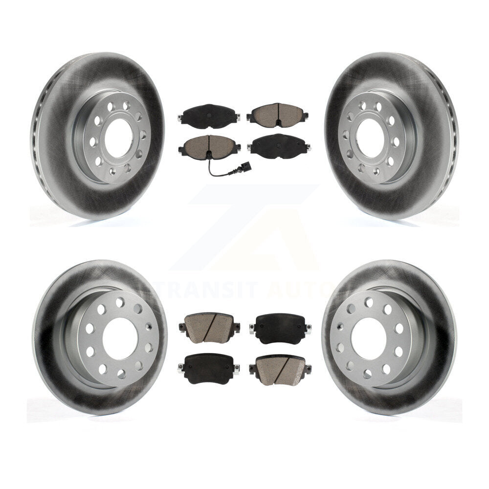 Front Rear Coated Disc Brake Rotors And Ceramic Pads Kit For Volkswagen Golf SportWagen KGC-103595