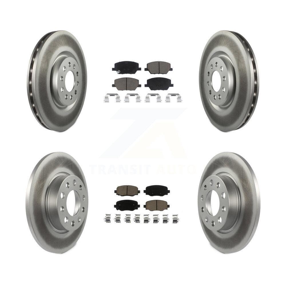 Front Rear Coat Brake Rotor Ceramic Pad Kit For Dodge Hornet Without Red Painted Calipers KGC-103596