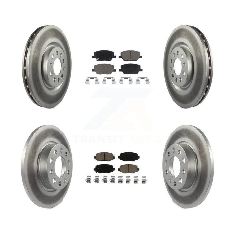 Front Rear Coat Brake Rotor Ceramic Pad Kit For Dodge Hornet Without Red Painted Calipers KGC-103596
