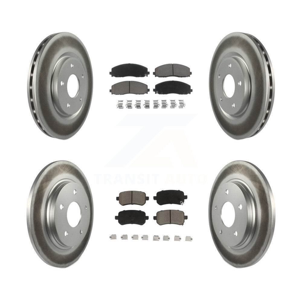 Front Rear Coated Disc Brake Rotors And Ceramic Pads Kit For Volkswagen Routan KGC-103599