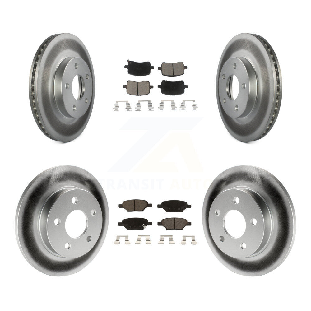 Front Rear Coated Brake Rotor & Ceramic Pad Kit For 2007-2008 Pontiac G5 Disc rear brakes KGC-103603