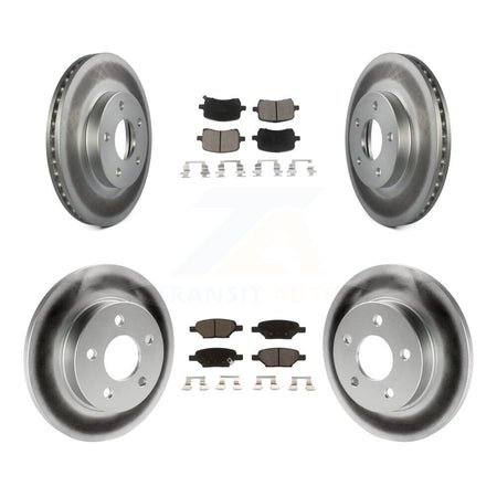 Front Rear Coated Brake Rotor & Ceramic Pad Kit For 2007-2008 Pontiac G5 Disc rear brakes KGC-103603