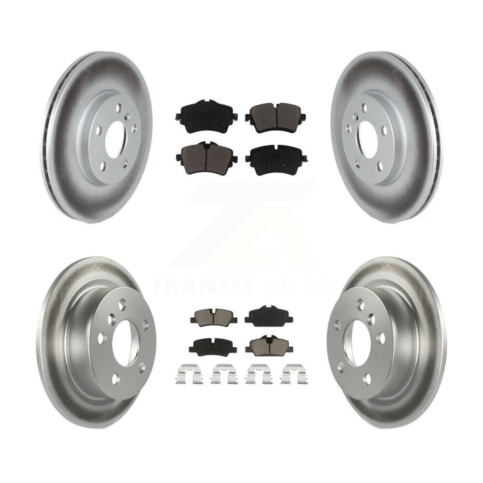 Front Rear Coated Disc Brake Rotor Ceramic Pad Kit For 2022 Mini Cooper S with GAS engine KGC-103606