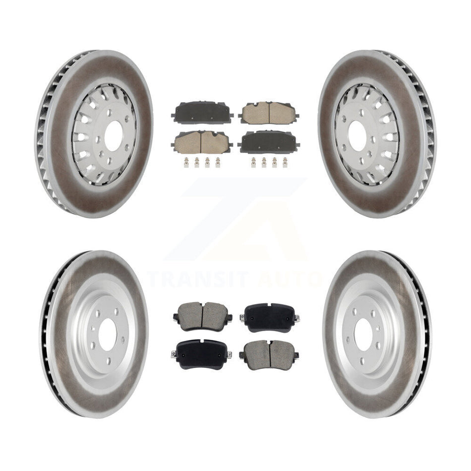 Front Rear Coated Disc Brake Rotors And Ceramic Pads Kit For 2019 Audi Q8 A8 Quattro KGC-103607
