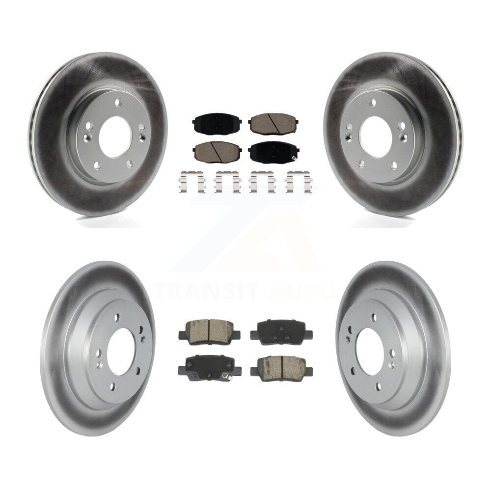 Front Rear Coated Brake Rotors Ceramic Pad Kit For Kia Seltos With Electric Parking KGC-103609