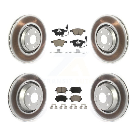Front Rear Coated Disc Brake Rotors And Ceramic Pads Kit For 2010-2015 Audi TTS Quattro KGC-103614