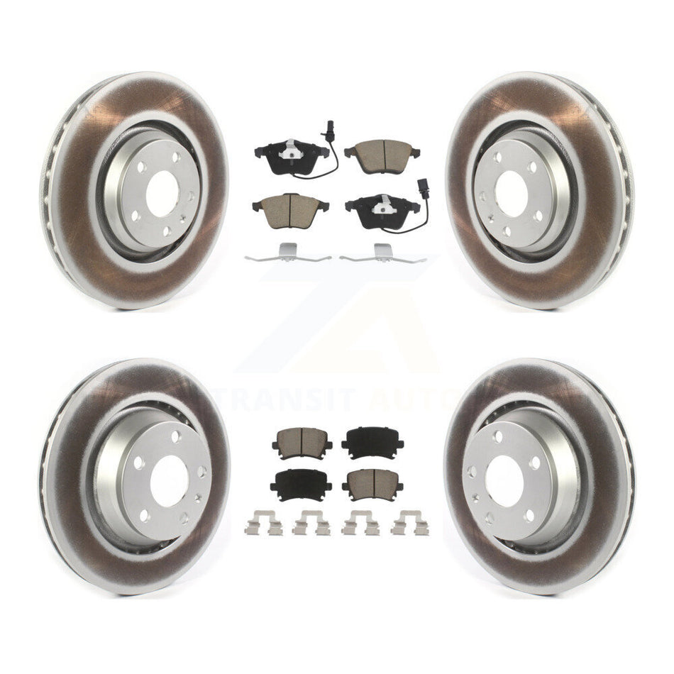 Front Rear Coated Disc Brake Rotors And Ceramic Pads Kit For 2010-2015 Audi TTS Quattro KGC-103614