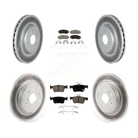 Front Rear Coated Disc Brake Rotors And Ceramic Pads Kit For 2022-2024 Acura RDX KGC-103616